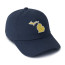 True Navy Cap - Maize Yellow Fill with White Outline